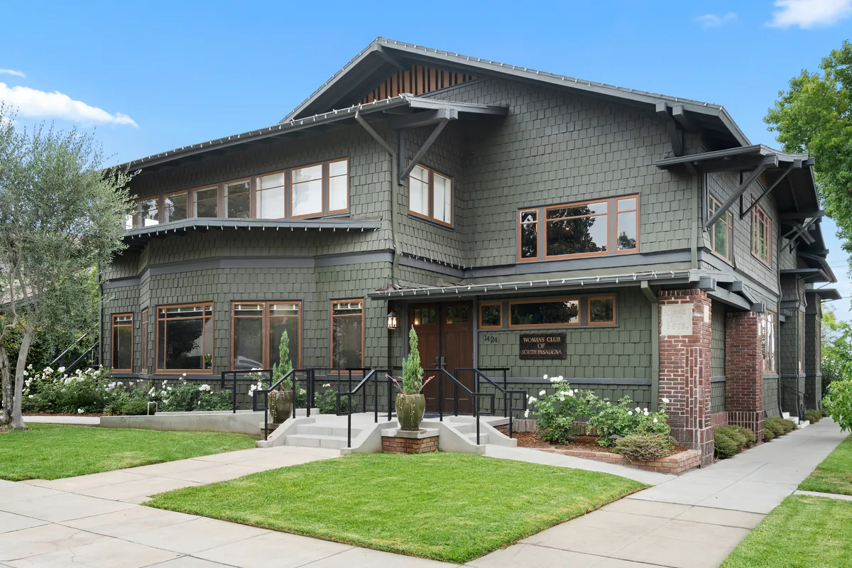 The South Pasadena Clubhouse — the 1913 Craftsman façade on Fremont Avenue